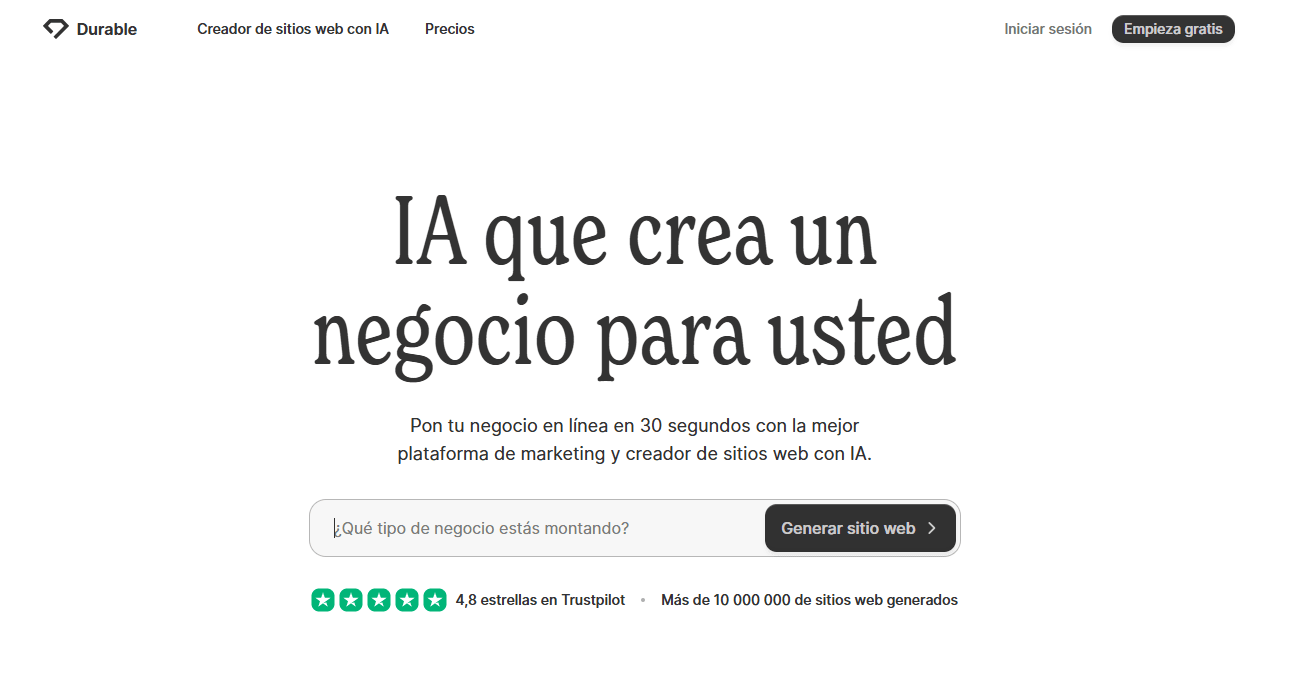 imagen Durable crear páginas web con ia