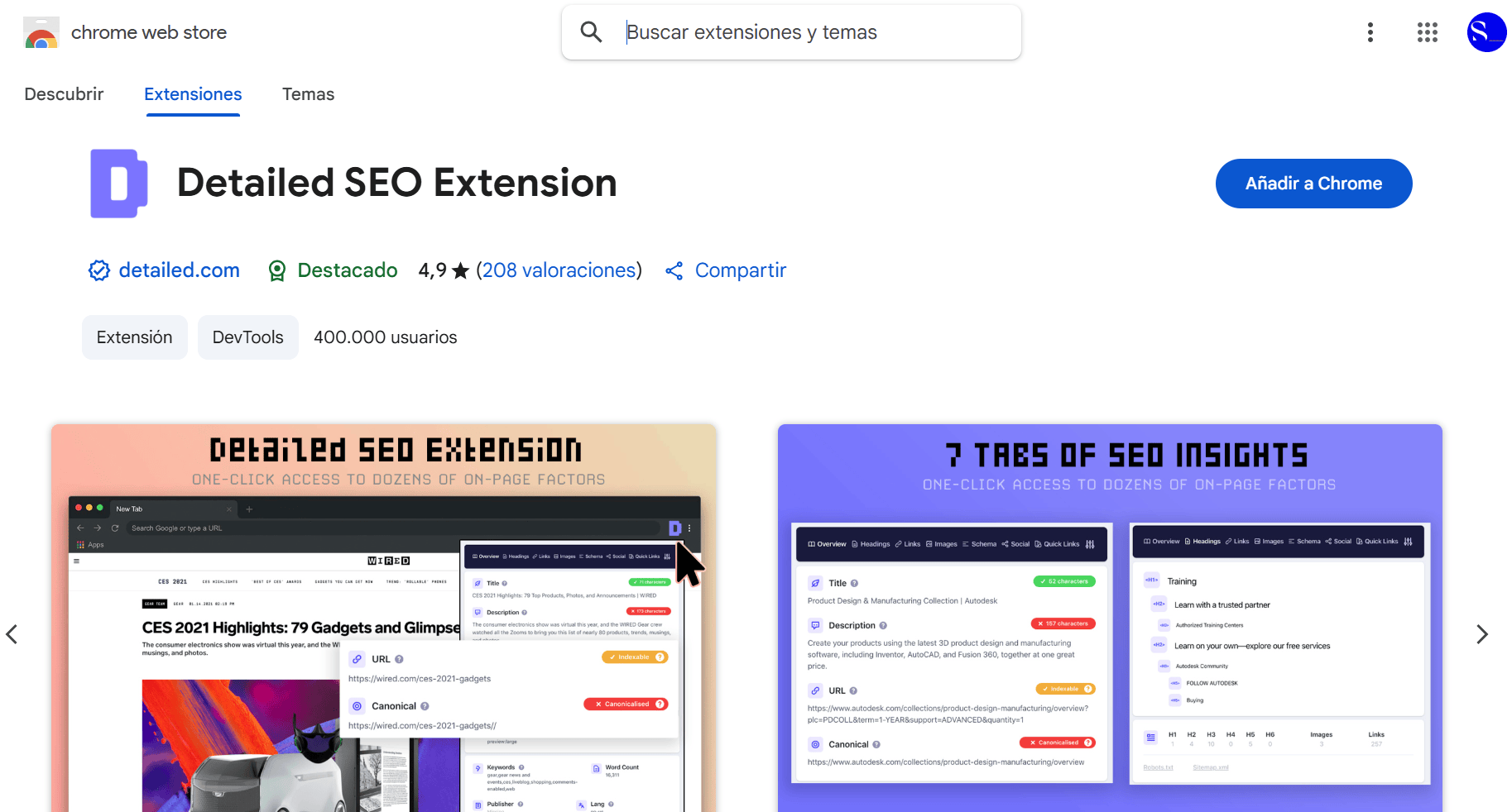 Herramientas SEO gratis - Detailed SEO