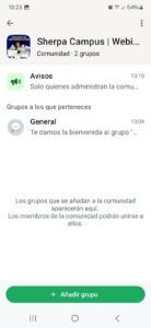 Imagen paso final crear comunidad de whatsapp