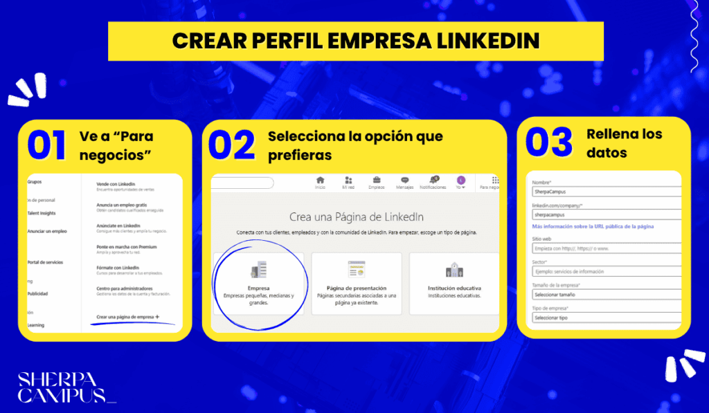 Cómo crear un perfil de empresa en LinkedIn paso a paso | Sherpa Campus
