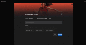 Imagen interfaz Invideo AI