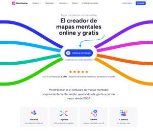 Aplicación para página para hacer mapas conceptuales MindMeister