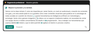 Imagen funcionalidad Grammarly Sherpa Campus